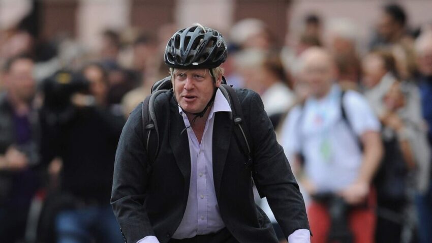 Boris Johnson on bike